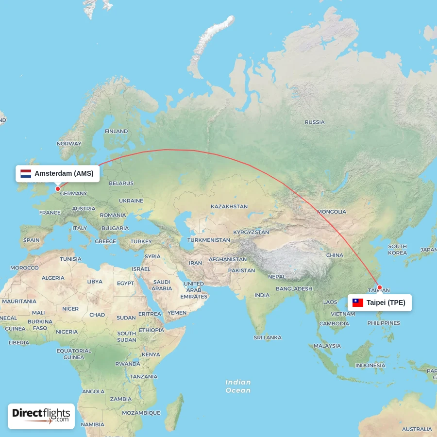 AMS - TPE route map
