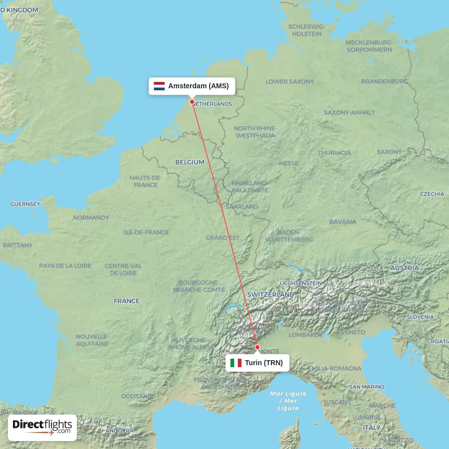 AMS - TRN route map
