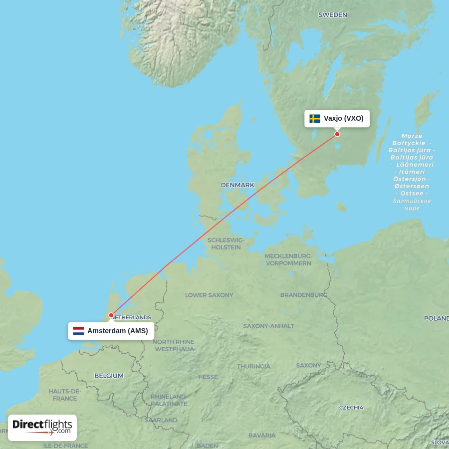 AMS - VXO route map