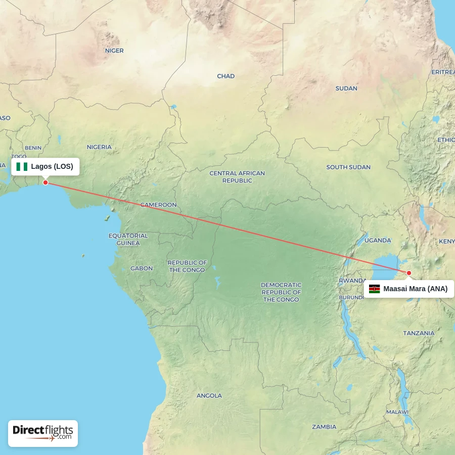 ANA - LOS route map