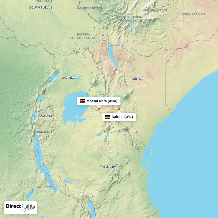 ANA - WIL route map