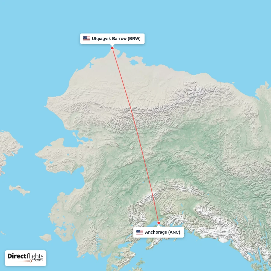 ANC - BRW route map