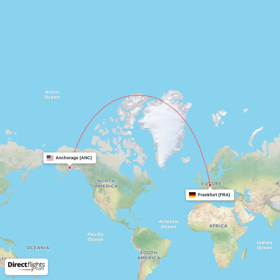 ANC - FRA route map