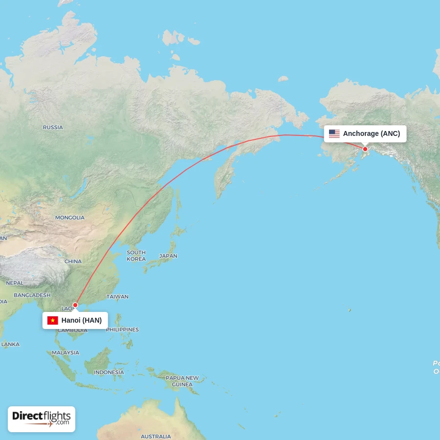 ANC - HAN route map