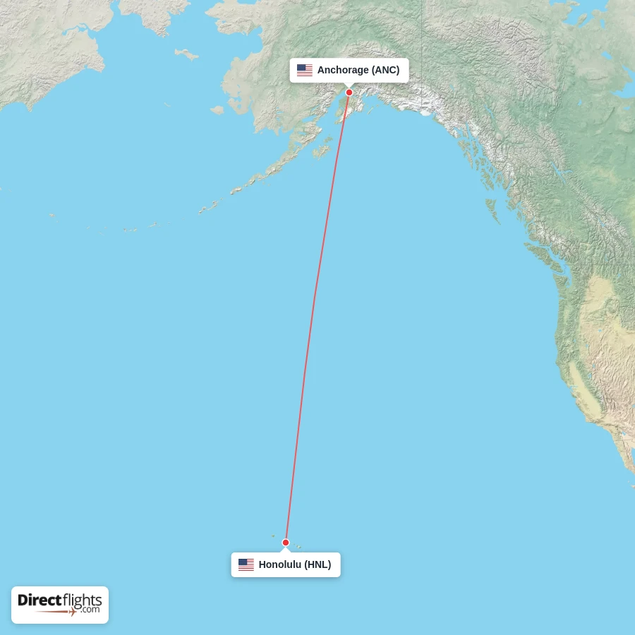 ANC - HNL route map