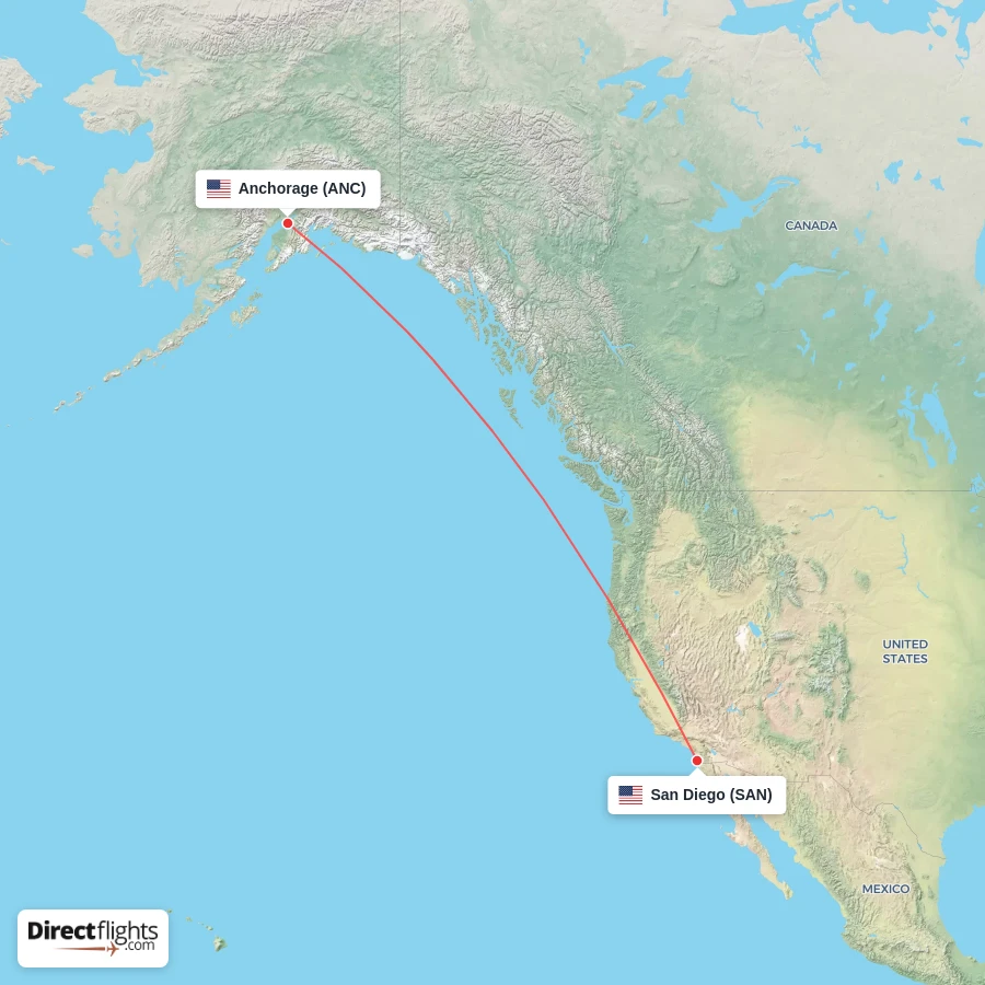 ANC - SAN route map