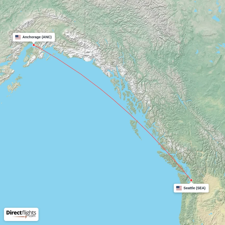 ANC - SEA route map