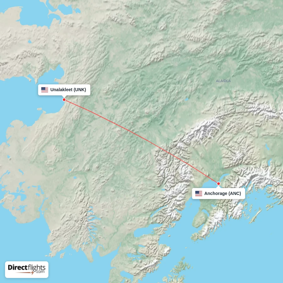 ANC - UNK route map