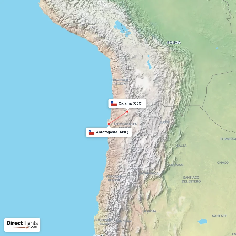 ANF - CJC route map