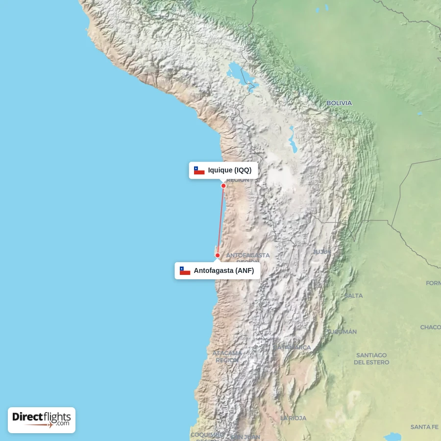 ANF - IQQ route map