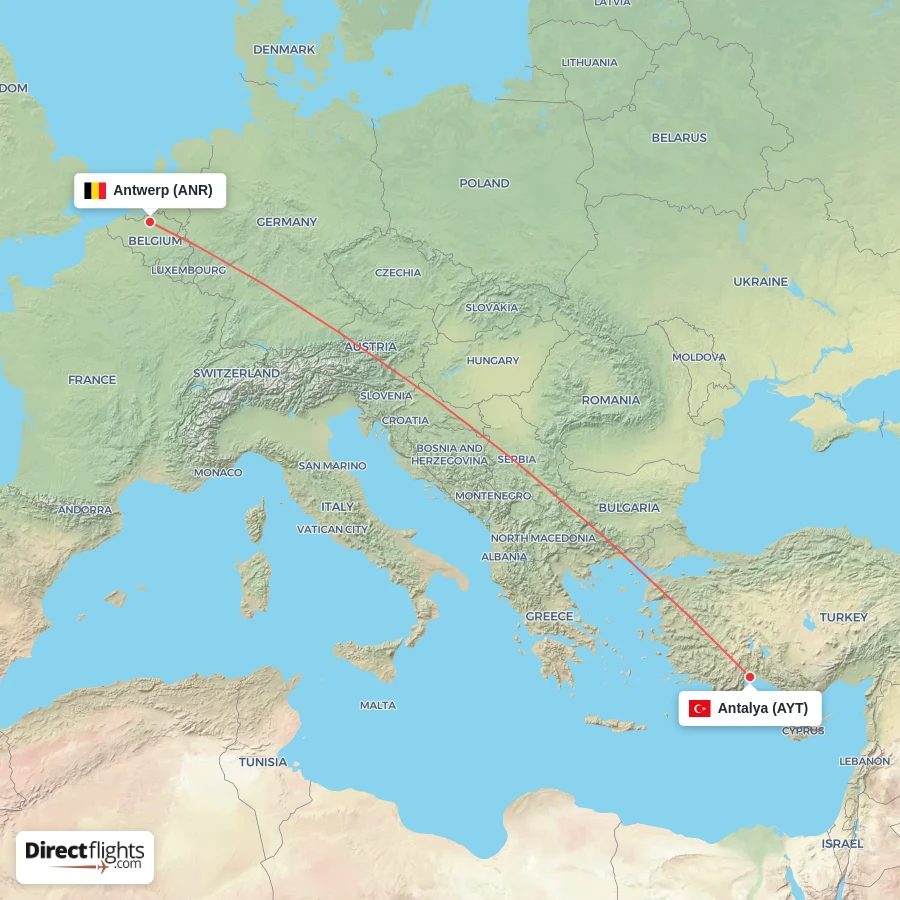 ANR - AYT route map