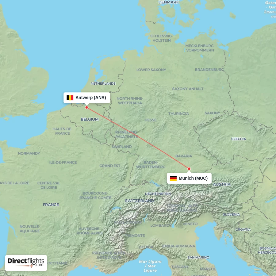 ANR - MUC route map