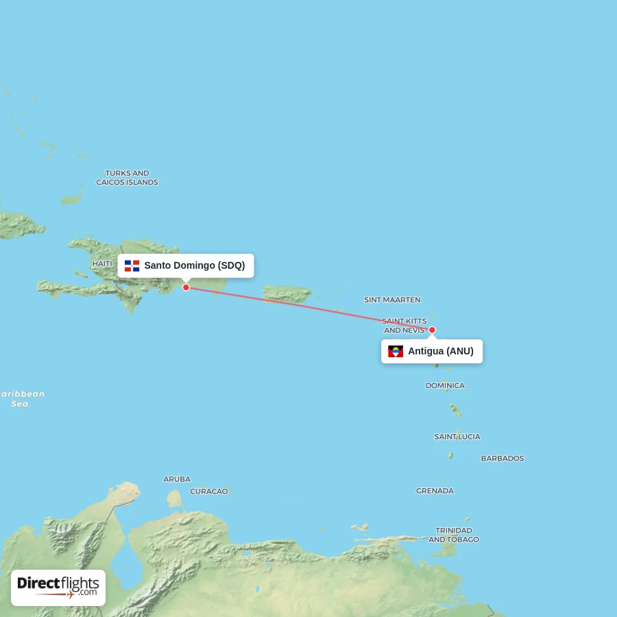 ANU - SDQ route map