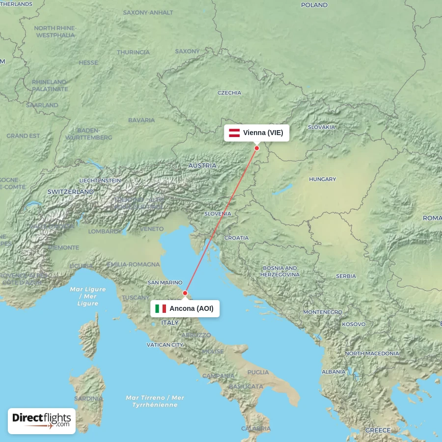 AOI - VIE route map