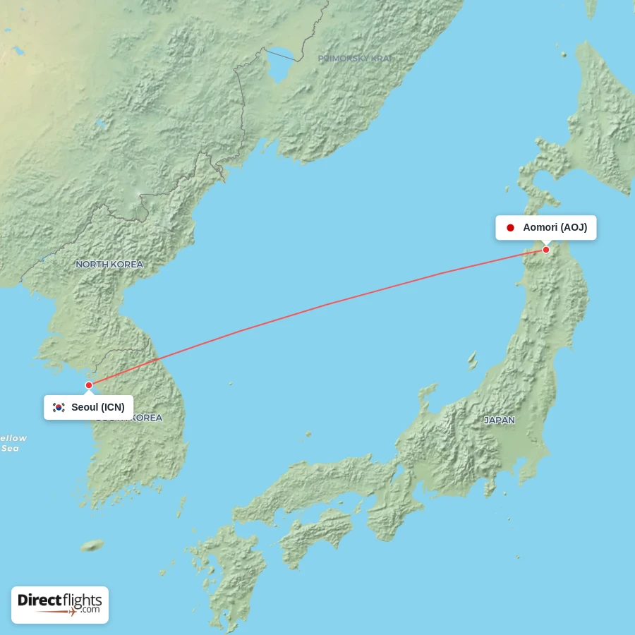 AOJ - ICN route map