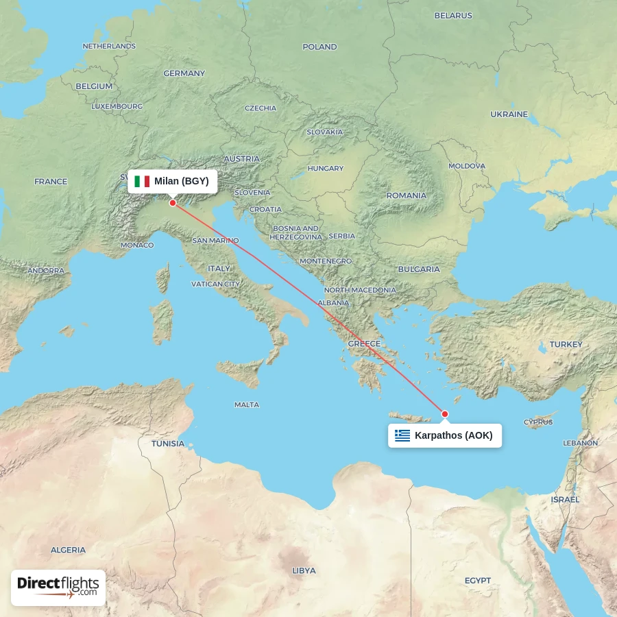 AOK - BGY route map