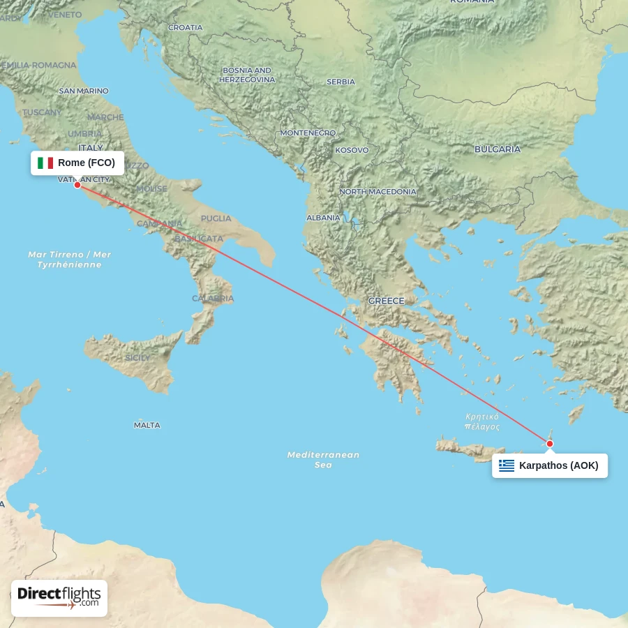AOK - FCO route map