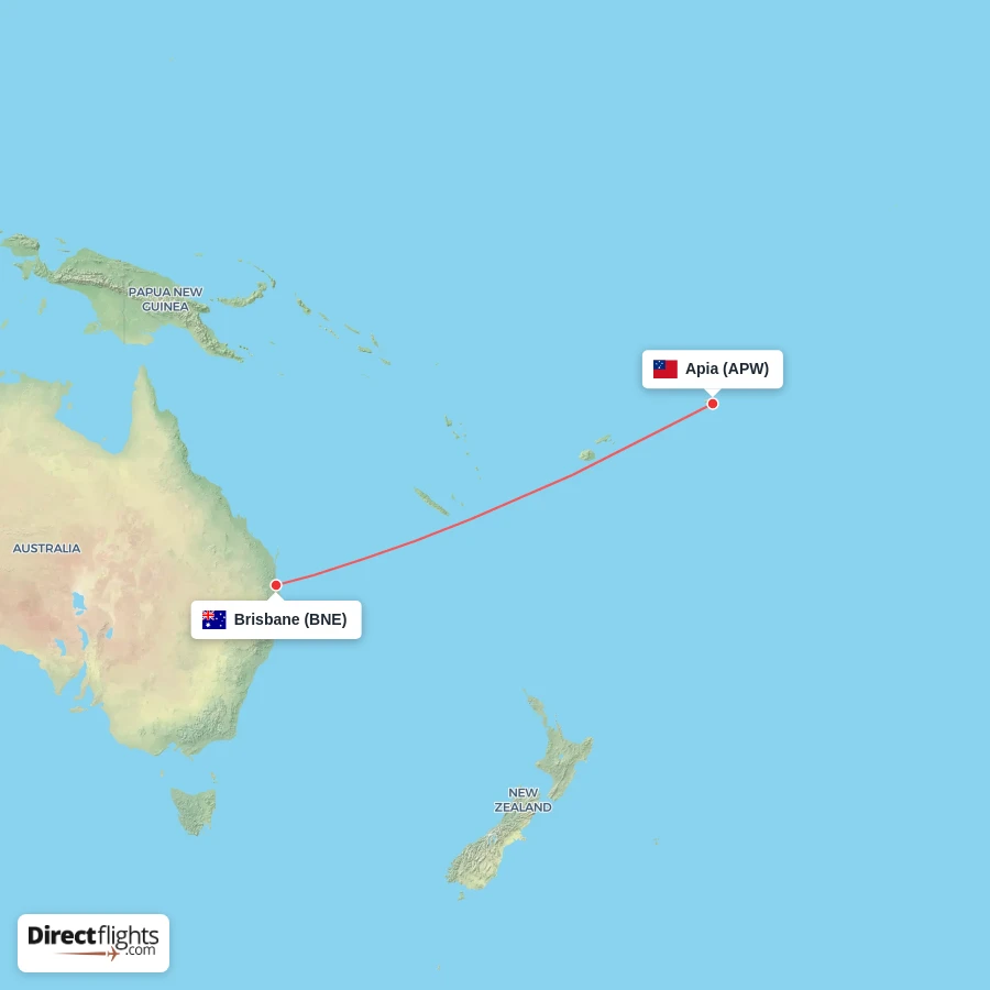 APW - BNE route map