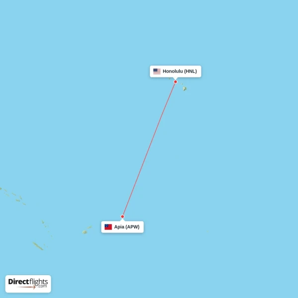 Apia - Honolulu direct flight map
