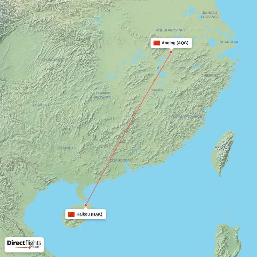 AQG - HAK route map