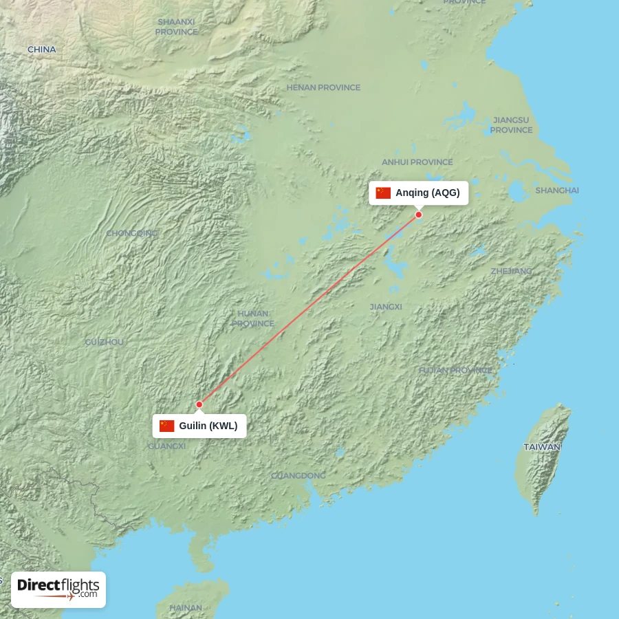 AQG - KWL route map