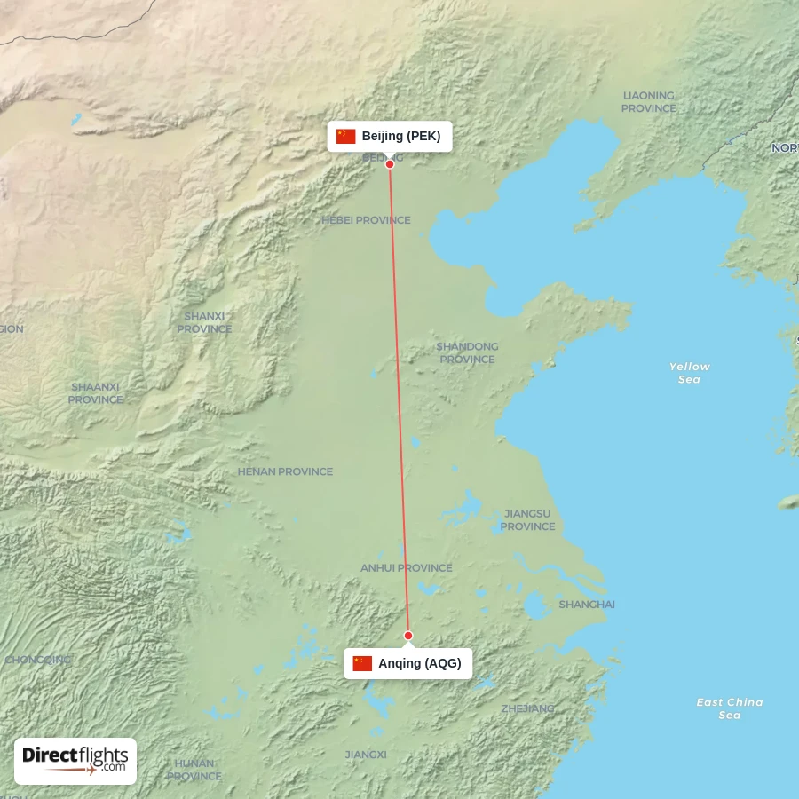 AQG - PEK route map