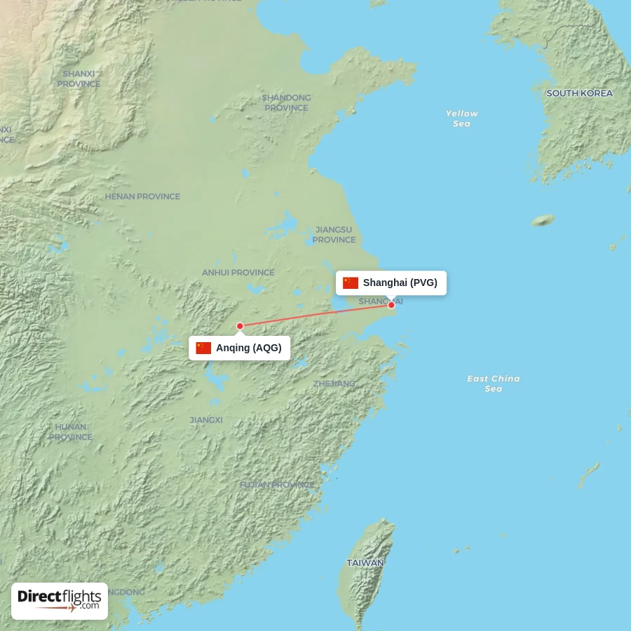 AQG - PVG route map