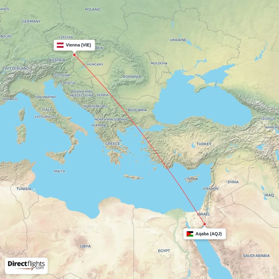 AQJ - VIE route map