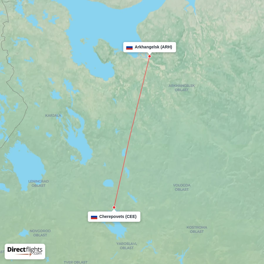ARH - CEE route map