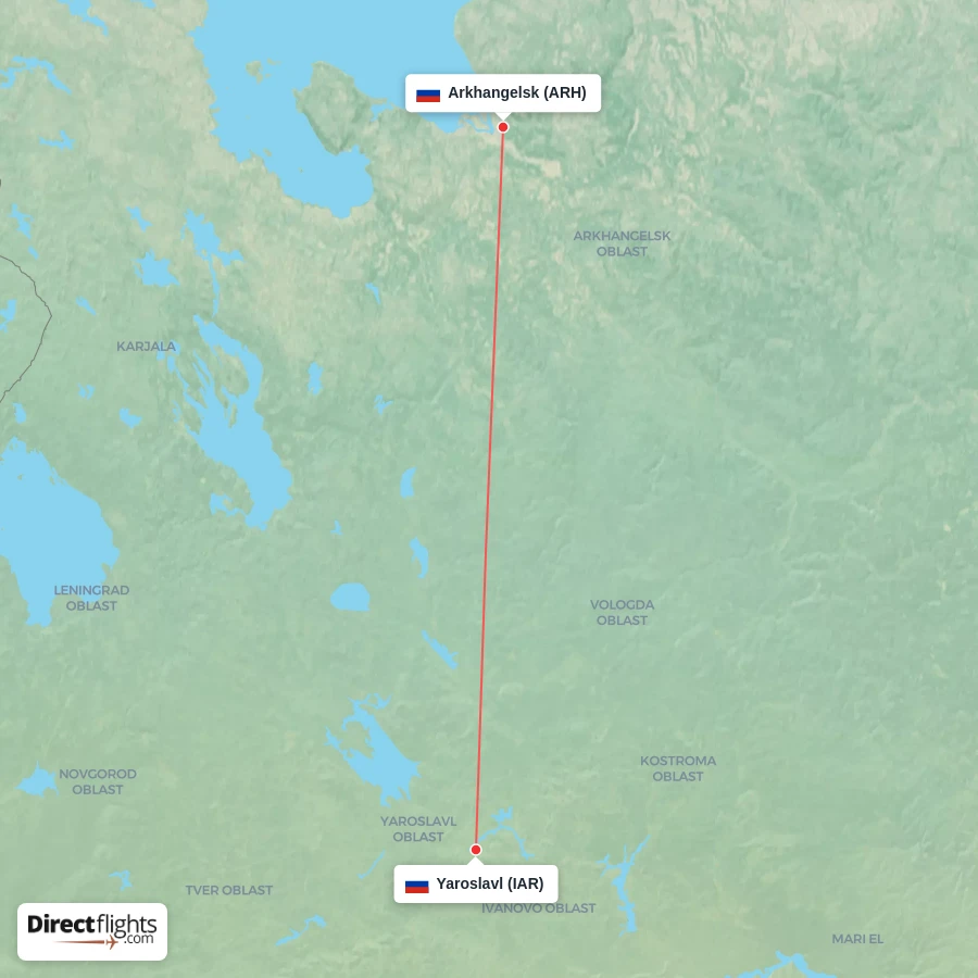 ARH - IAR route map