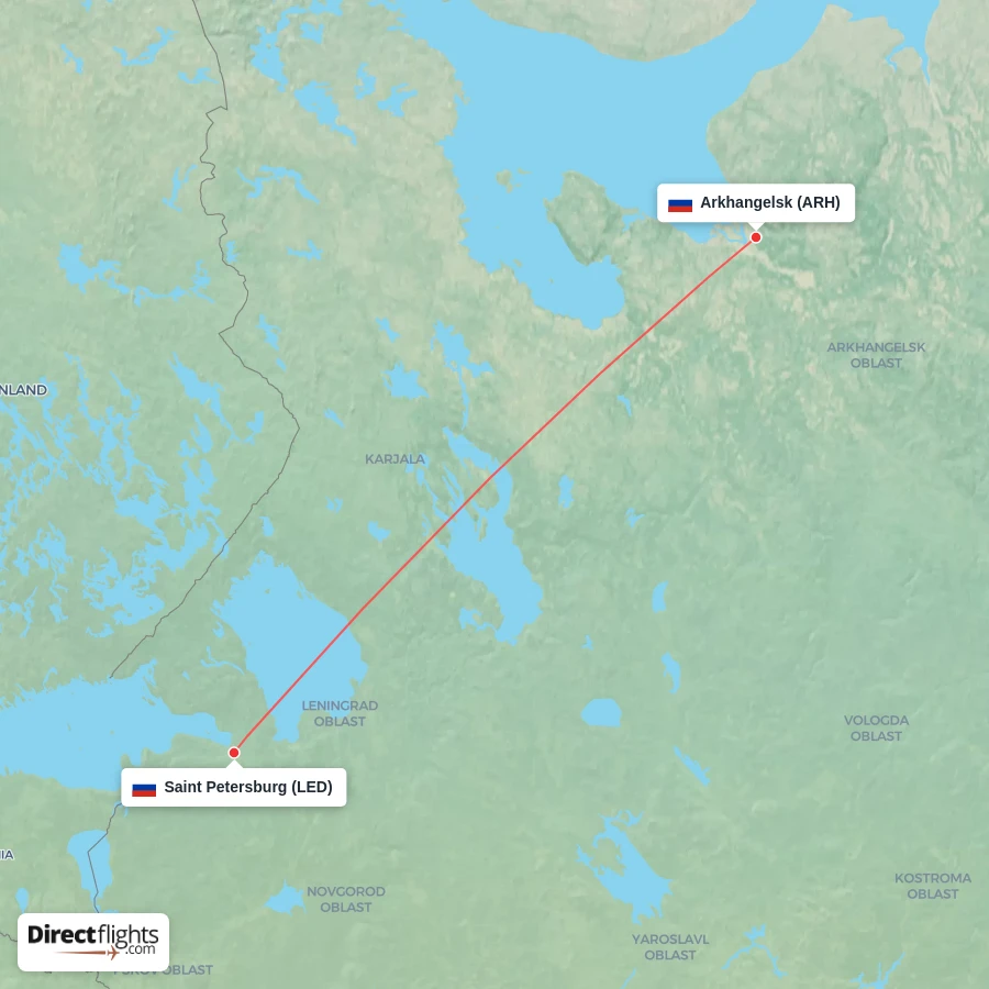 ARH - LED route map