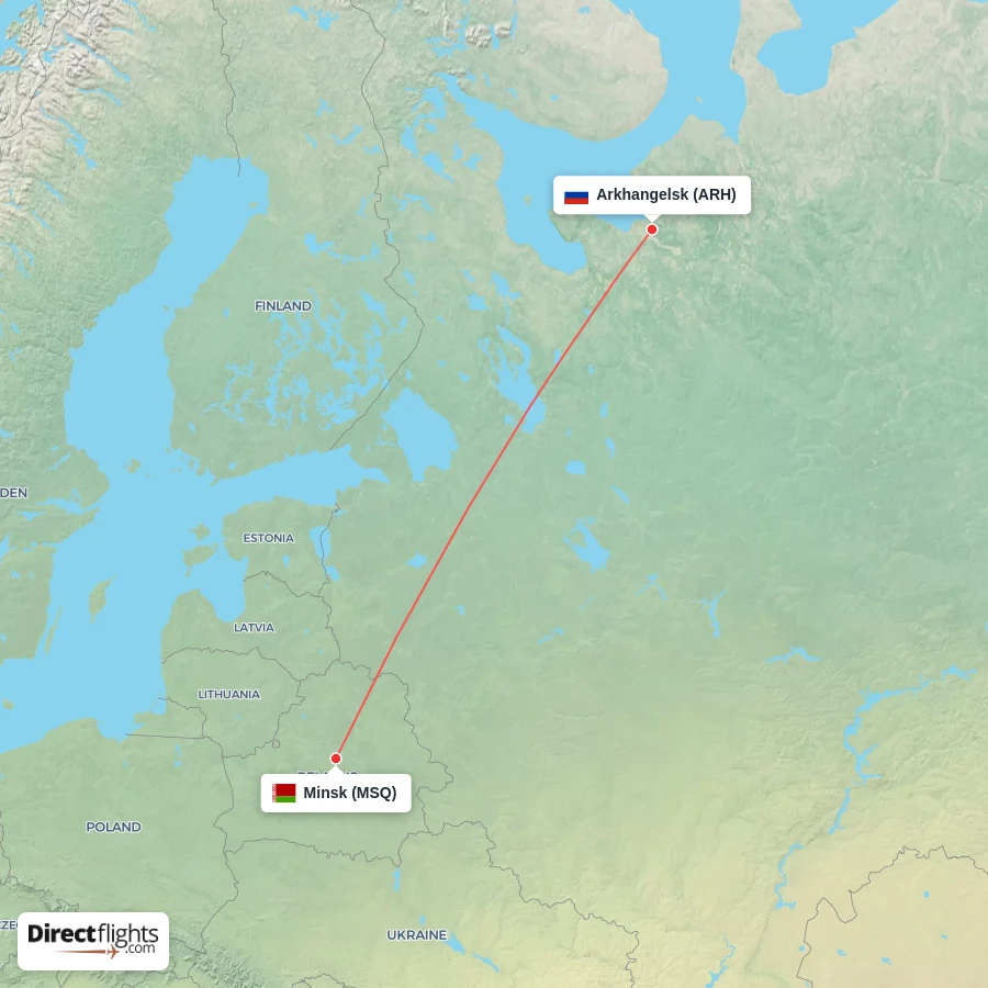 ARH - MSQ route map