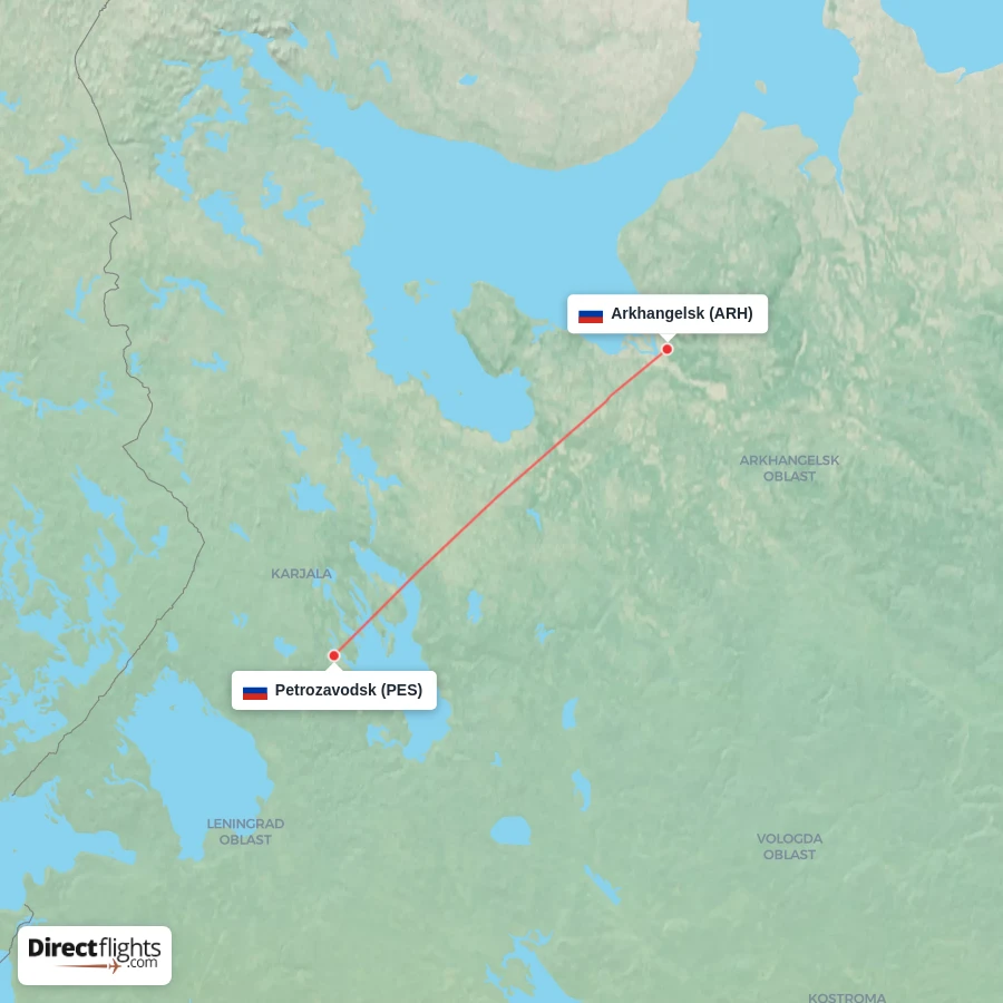 ARH - PES route map