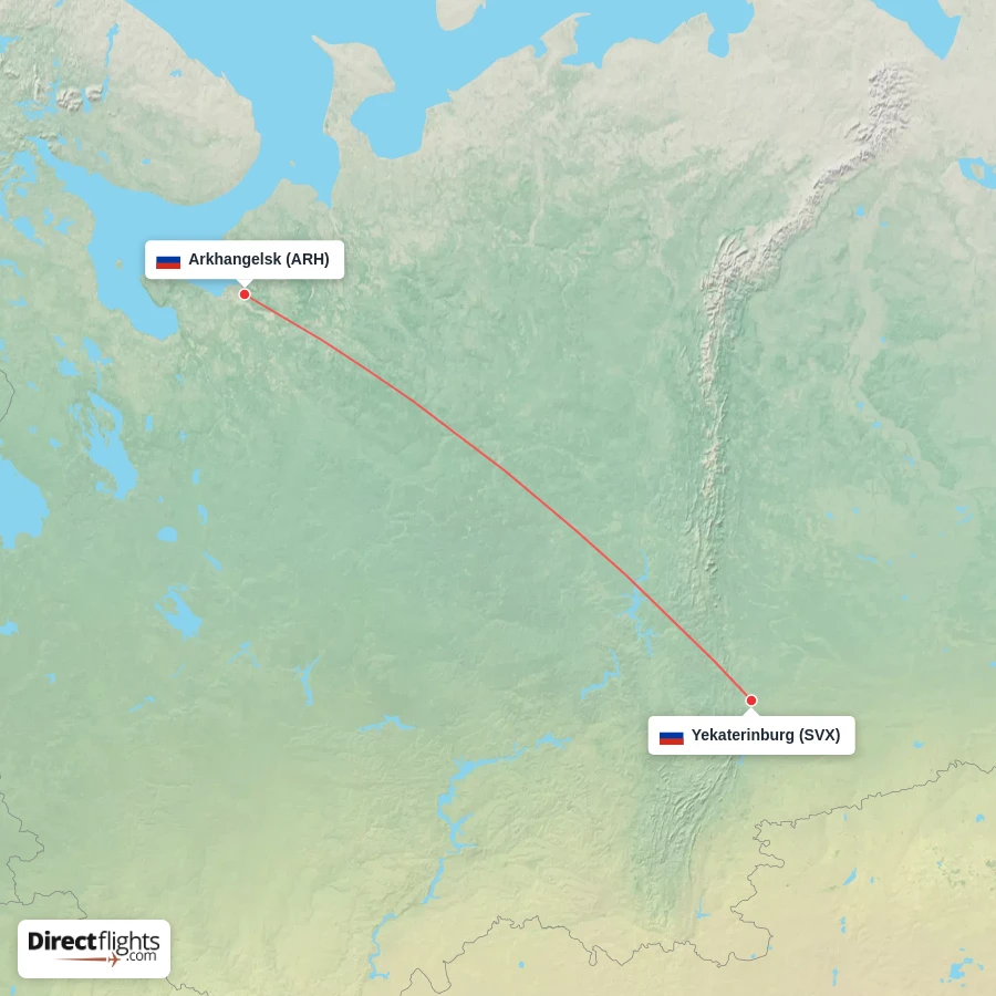 ARH - SVX route map
