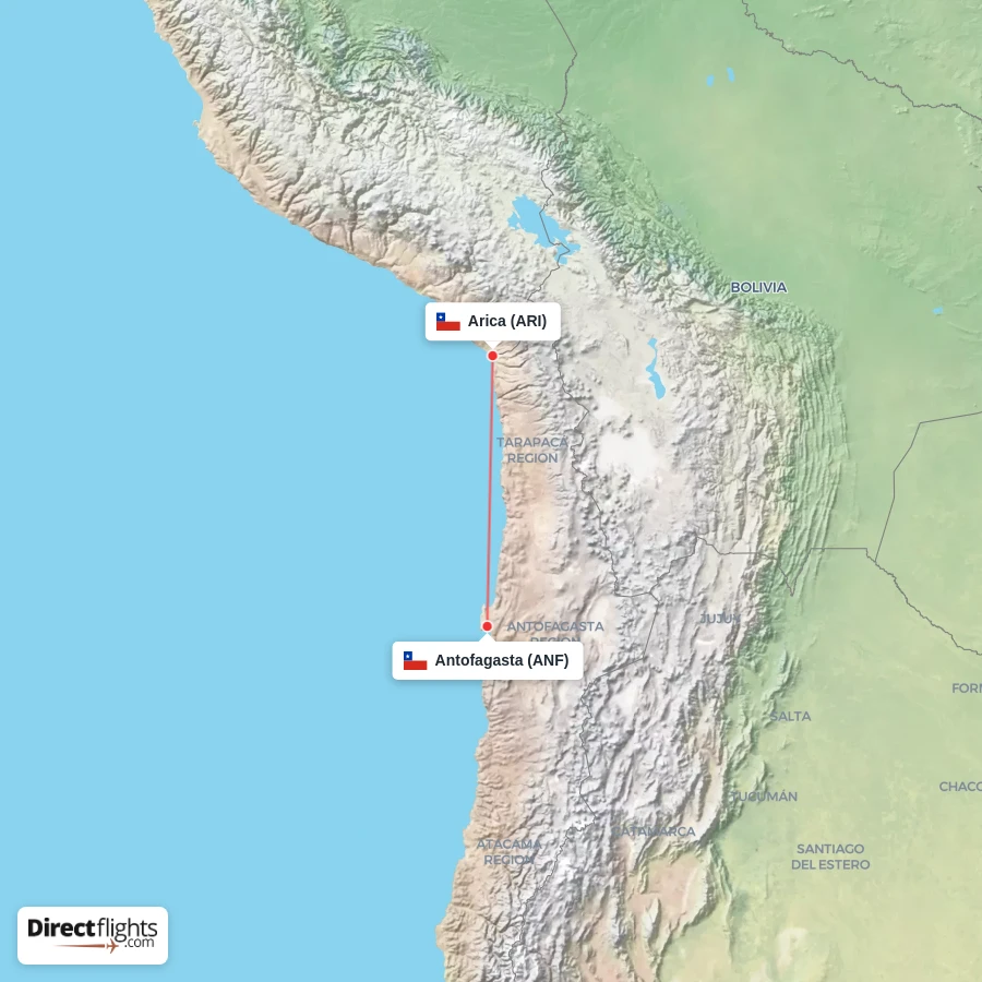 ARI - ANF route map