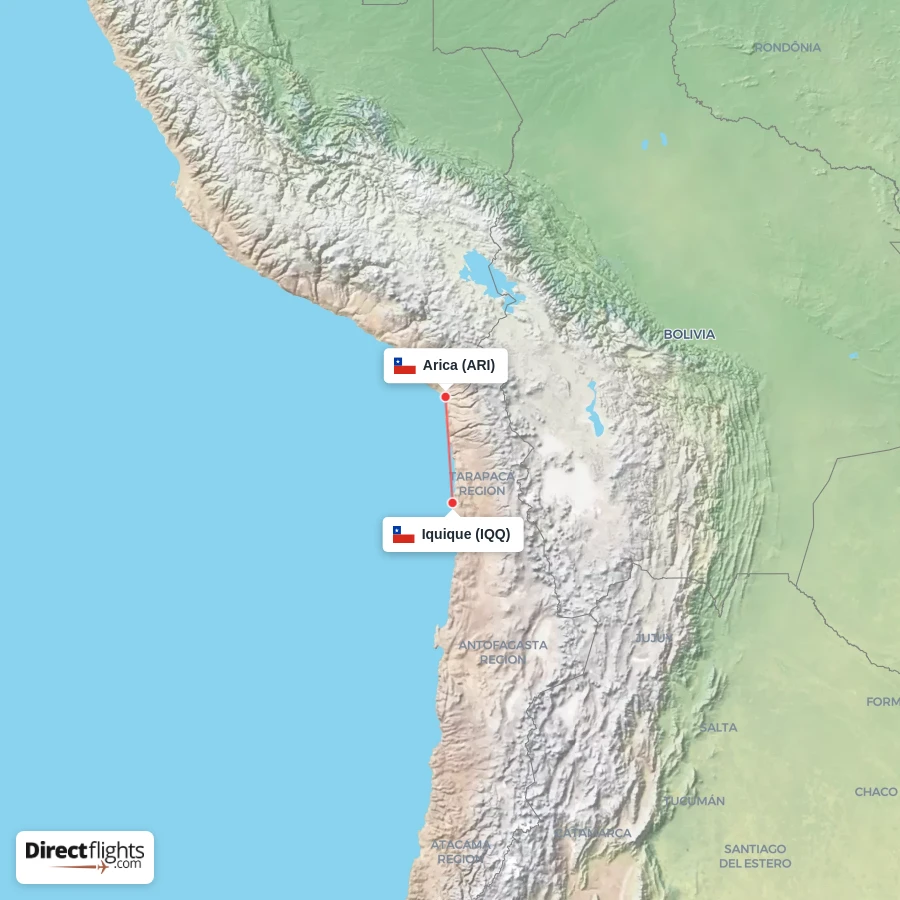 ARI - IQQ route map