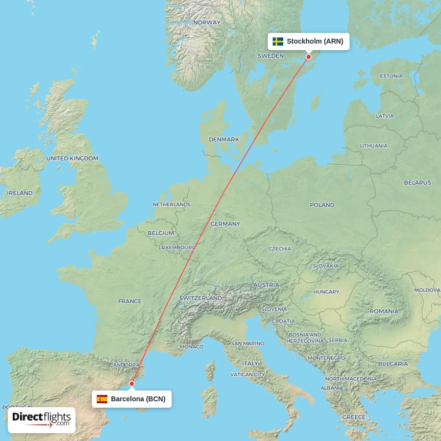 ARN - BCN route map