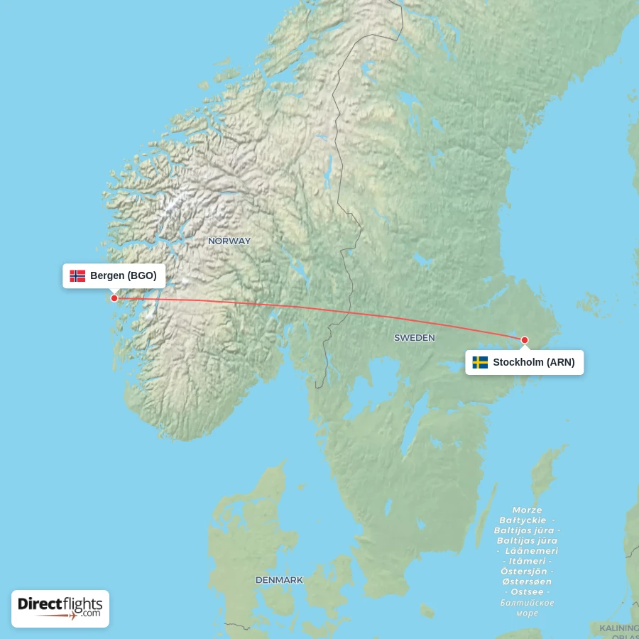 ARN - BGO route map