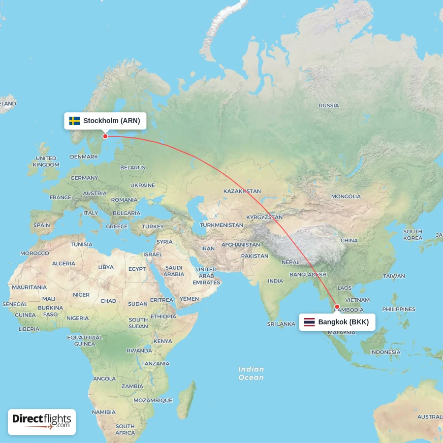 ARN - BKK route map