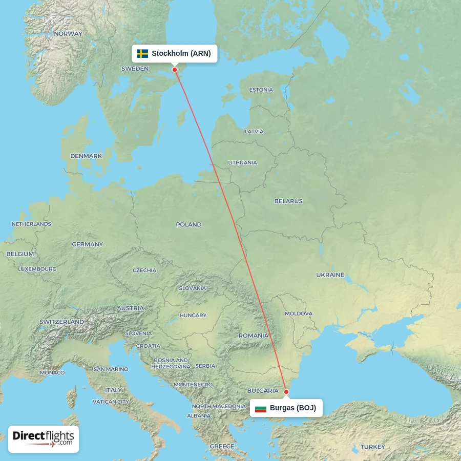 ARN - BOJ route map