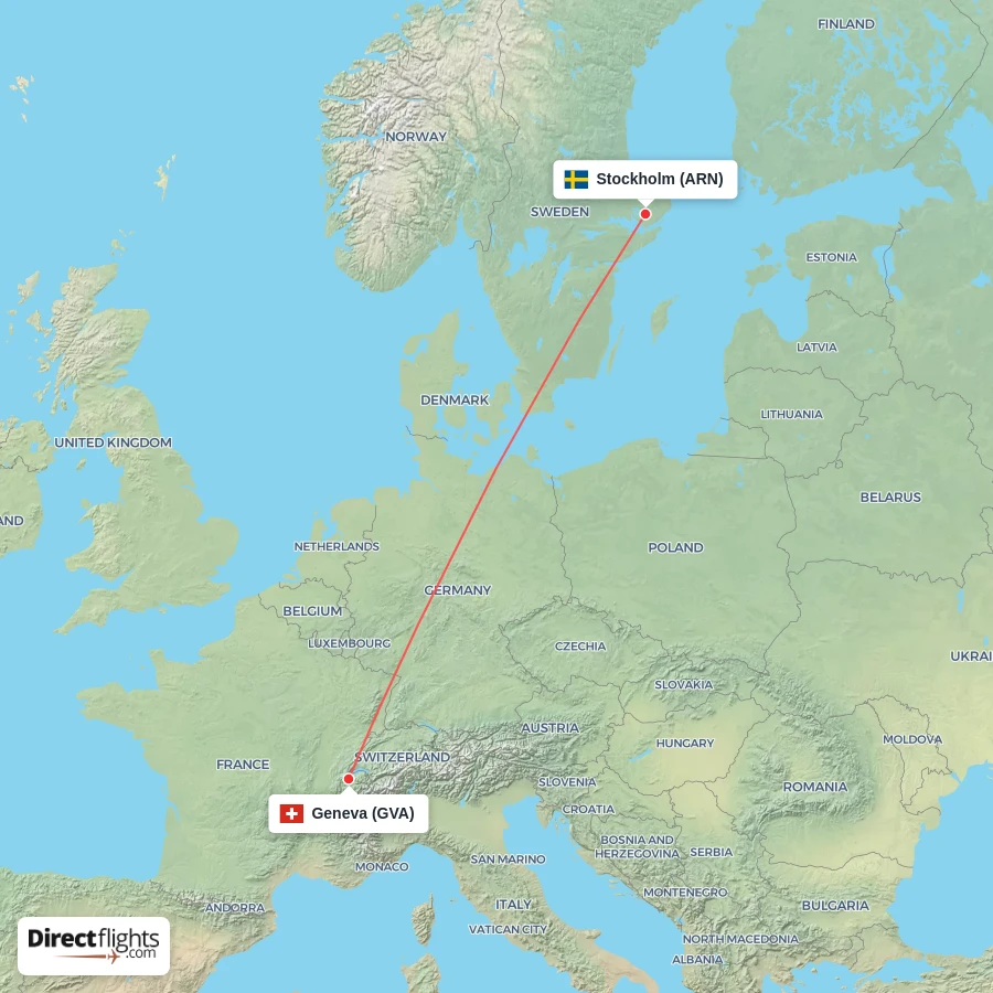 ARN - GVA route map