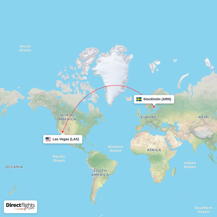 ARN - LAS route map