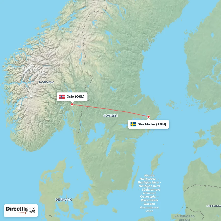 ARN - OSL route map