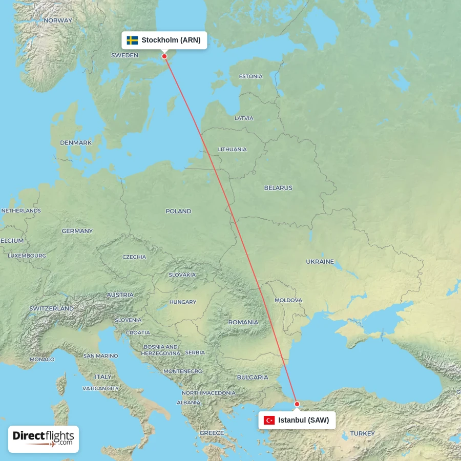 ARN - SAW route map