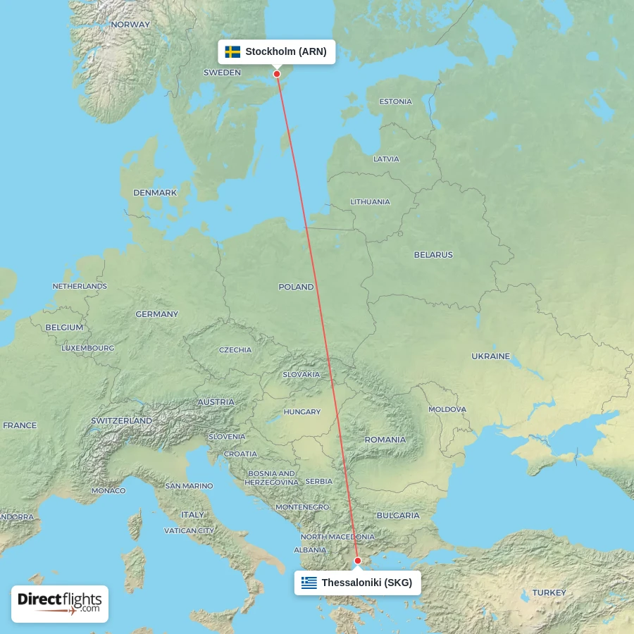 ARN - SKG route map
