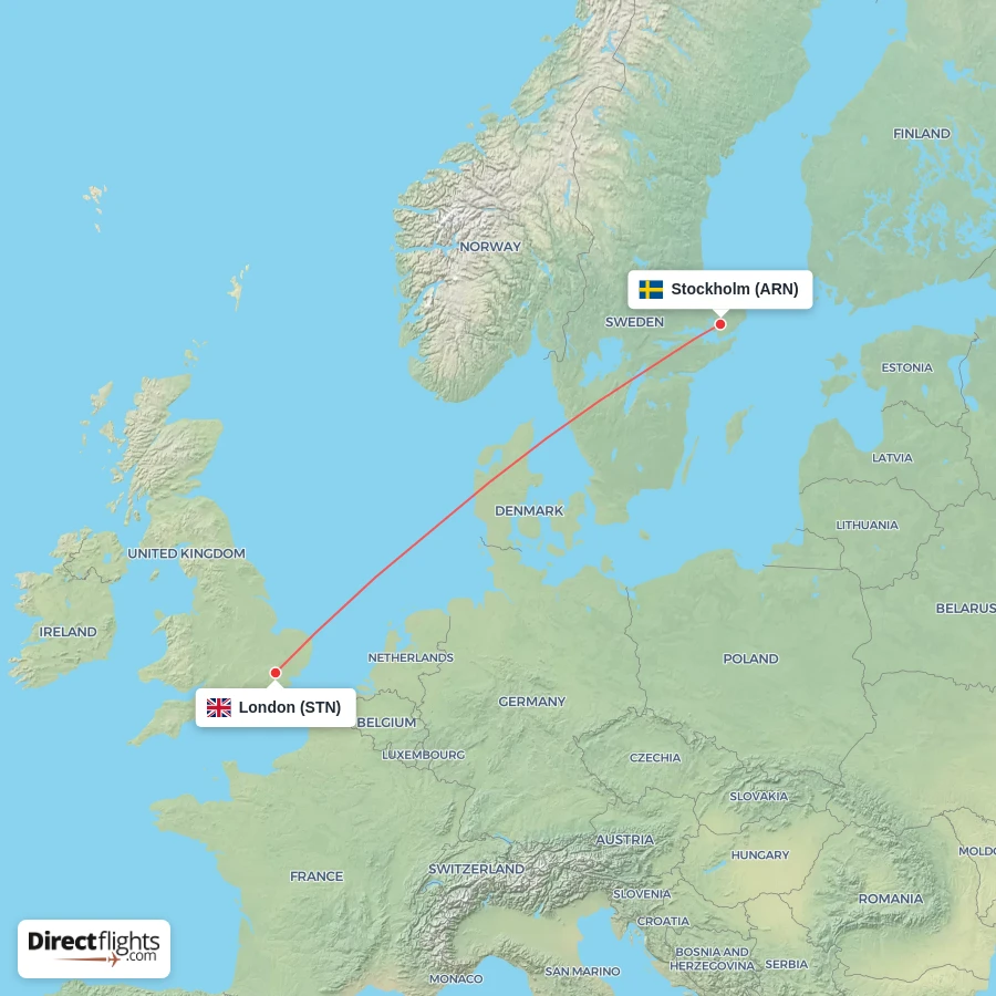 ARN - STN route map
