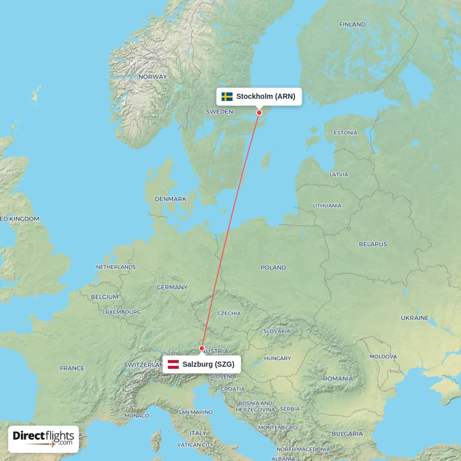 ARN - SZG route map