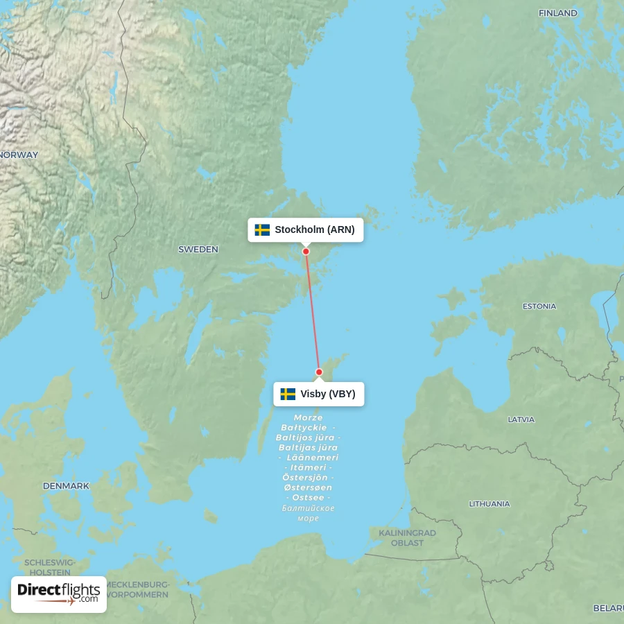 ARN - VBY route map