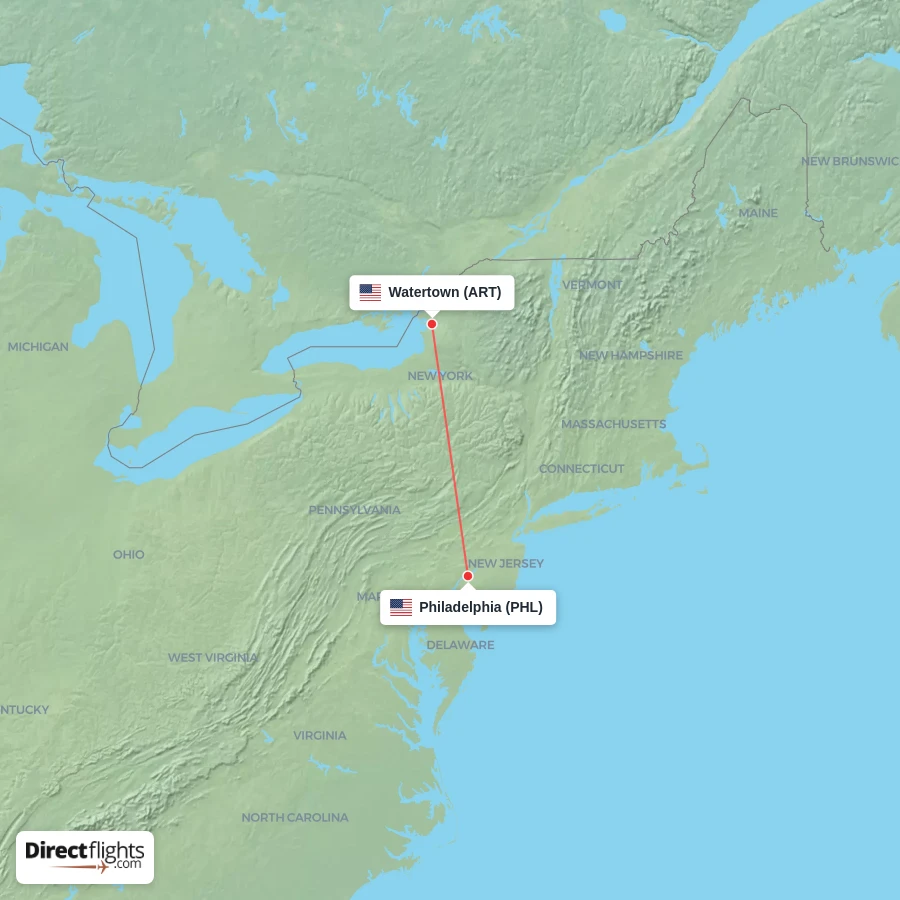 ART - PHL route map