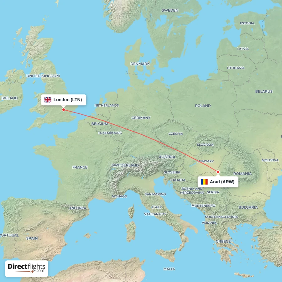 ARW - LTN route map